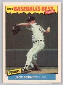 Fleer Baseball's Best Sluggers vs. Pitchers 1986 #23 Jack Morris Tigers - Imagen 1 de 2