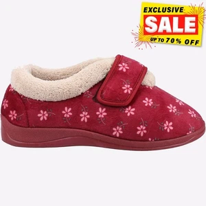 Fleet & Foster Tunnis MEMORY FOAM Womens Cosy Comfort Slip On Slippers Red - Picture 1 of 4