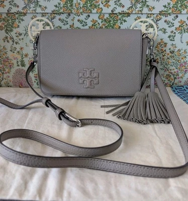 Tory Burch Thea Mini Crossbody Bag In French Gray - Image 1 of 4