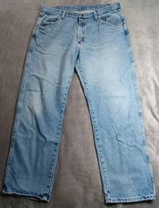 Wrangler Jeans Mens W38 L29 Light Blue Denim Regular Fit Zip Fly Western - Picture 1 of 10