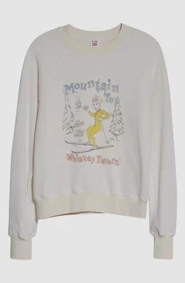 RE/DONE Classic Raglan Crewneck Whiskey Tan Sweatshirt Heathered Off White S - Image 1 of 4