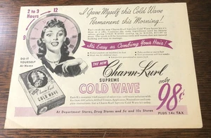 Charm-Kurl Supreme Cold Wave 1945 - Anuncio de revista vintage - Imagen 1 de 1