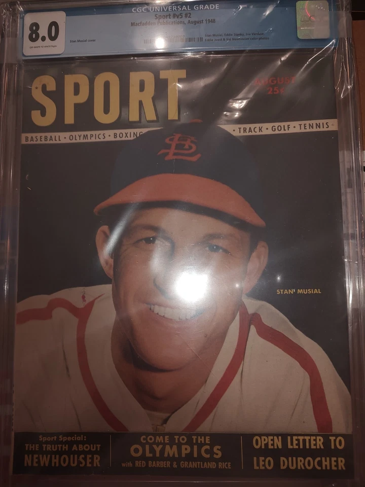 1948 年体育杂志 Stan Musial CGC 8.0 STL Cardinals Pop 2 — 第 1/1 张图片