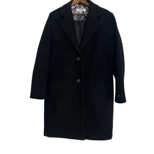 Chaqueta Abrigo Nine West Mezcla Lana Un Pecho Manga Larga Negra Talla Grande - Imagen 1 de 7