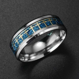 Bible Cross Rings - 5 Colors Stainless Steel Fashion Prayer Jewelry Size 6-12 - Picture 1 of 17