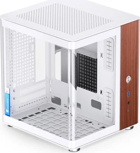 Jonsbo TK-0 PC Gehäuse, Mini-Tower, Mini-ITX, Tempered Glass, Holz - weiß - Bild 1 von 4