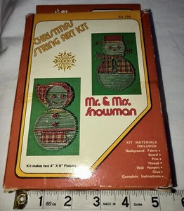 Kit de arte de cuerda vintage de muñeco de nieve Mr Mrs Hazel Mini Kaboodle MCM NUEVO EN CAJA - Imagen 1 de 12
