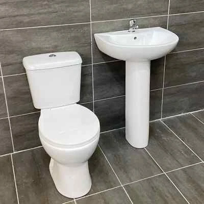 REFLECTIONS Ginny Modern Style Rimless Toilet & Basin Sink Set Bathroom Suite