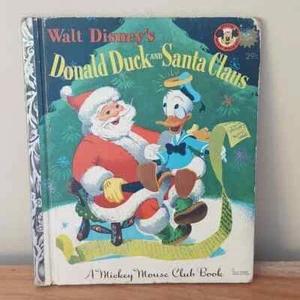 1952 Walt Disneys Mickey Mouse Club Goldenes Buch "Donald Duck und Weihnachtsmann" - Bild 1 von 5