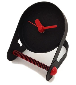 OROLOGIO DA TAVOLO DESIGN SERGIO VENTO SERGIO CARPANI NERA METALLO  NUOVA - Picture 1 of 1