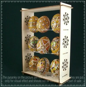 Soporte real de madera contrachapada y acrílico pysanka para 9 huevos de Pascua de pollo. Regalo Pysanky - Imagen 1 de 12
