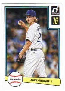 2016 Donruss Baseball 1982 Throwback #9 Zack Greinke Dodgers 
