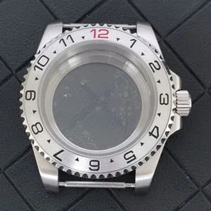 Custodia orologio in acciaio inox movimento NH34 GMT cassa piatta in vetro zaffiro guscio - Foto 1 di 30