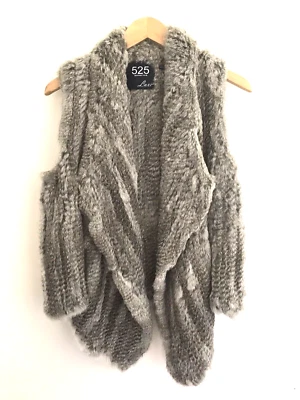 Chaleco de piel para mujer 525 AMERICA LUXE 100 % piel de conejo gris abierto talla S silencioso de lujo Foto 1 de 4