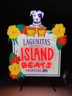 🔥Nuevo Letrero de Barra LED Animado Lagunitas Movimiento Isla de Cerveza Beats Ipa Luz Perro Foto 1 de 4