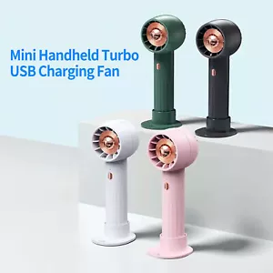 Usb Charging Fan Mute Strong Wind Mini Handheld Turbo Usb Charging Fan Bladeless - Picture 1 of 13
