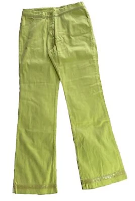 Metrostyle эластичной 2 кармана неоновый зеленый хлопок/спандекс брюки с блестками: размер 8 - Изображение 1 из 4