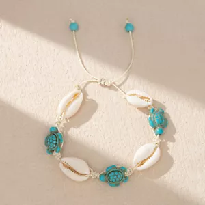 Shell Turtle Beaded Braided Anklet Bracelet Beach Women Boho Handmade Jewelry - Picture 1 of 25