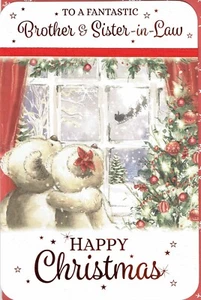 TARJETA NAVIDAD HERMANO Y CUÑADA Diseño Osos Calidad - Imagen 1 de 3