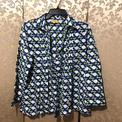 Roberta Roller Rabbit Blue Green Multi-Color Tunic Top Size Extra Small XS - Image 1 of 4