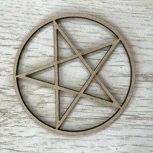 Wooden MDF Wiccan Pentagram Pentacle Symbols Shapes Craft Embellishment Signs - Picture 1 of 1