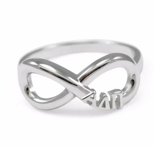 Alpha Delta Pi Sterling Silver Infinity Ring | Sorority Gifts | Big and Little - Picture 1 of 3