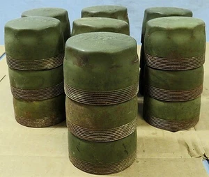 21 VINTAGE FORD TRUCK ARMY GREEN SCREW ON GREASE LUG NUT CENTER HUB CAPS SET LOT - Picture 1 of 4