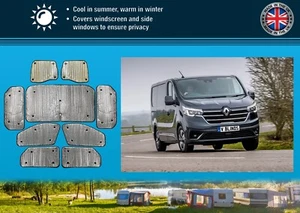 Thermal Blinds for Renault Trafic 14-23 Campervan Full Set / SWB / Barn Doors - Picture 1 of 25