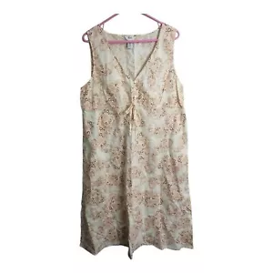 G.H. Bass & Co. Linen/Cotton Plus Siz Cottagecore Prairie Coastal Midi Dress 16 - Picture 1 of 7