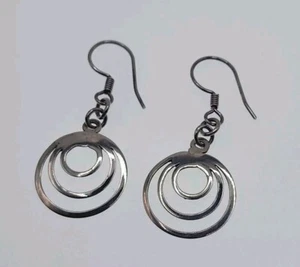 Handmade Hops Sterling Silver 925 Dangle Earrings Unisex .75in x 1½in - Picture 1 of 4