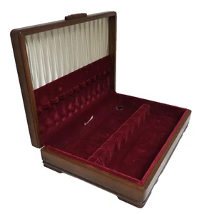Vintage Anlaufgeschützt Holz Silberbesteck Besteck Holz Aufbewahrungstruhe Box 73 - Bild 1 von 8