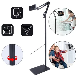 Tablet-Bodenständer, um 360 Grad drehbar, Metall langer Arm Handys-Halterung - Afbeelding 1 van 23