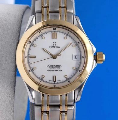Mens Omega Seamaster 18K Gold SS Automatic Chronometer watch White Dial 2301.20 - Image 1 of 4