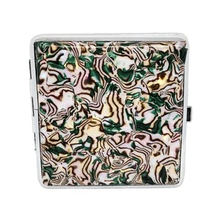 Estuche de cigarrillos Fujima Shell Design #2 envuelto en cuero PU tamaño king - Imagen 1 de 5