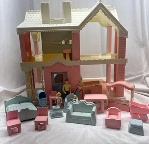 Playskool Victorian Dollhouse With Furniture Accessories People 1991 READ - Picture 1 of 24