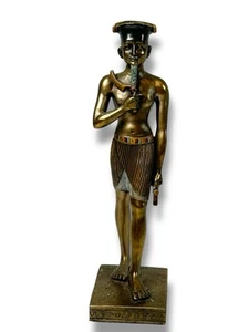 Amun Re Statue Egyptian Figurine Sun God Ra Ankh Amon Ancient Egypt Deity Cold C - Picture 1 of 7