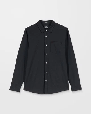 VOLCOM - Mens Veeco Oxford Long Sleeve Shirt - Black - Casual L/S Shirt - Image 1 of 4