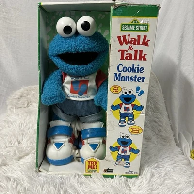 Tyco Sesame Street Walk & Talk Cookie Monster 1997 en paquete *leer descripción Foto 1 de 4