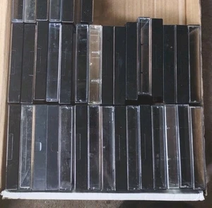 Vintage Clear / Black Plastic Jewel Cassette Tape Cases Empty Lot Of 34 - Picture 1 of 4