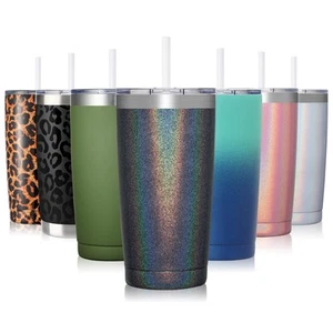 Insulated Travel Coffee Mug, 20 oz Stainless steel Tumbler with Lid and Straw... - Picture 1 of 7