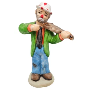 Vintage Flambro Emmett Kelly Jr 1984 Hobo Clown Playing Violin Figurine - Picture 1 of 3