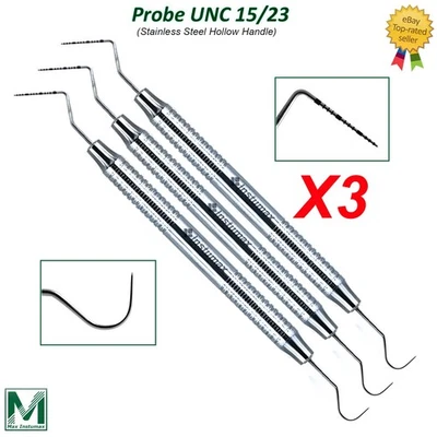 INSTUMAX® Dental Perio Explorer 23 Probe UNC 15 Color Marking Double End Hollow Handle X3
