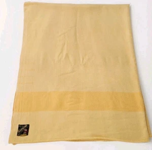 VTG Eaton’s Trapper Point Pink 4 Point 100% Wool Blanket 86”x70” Mustard Yellow - Picture 1 of 6