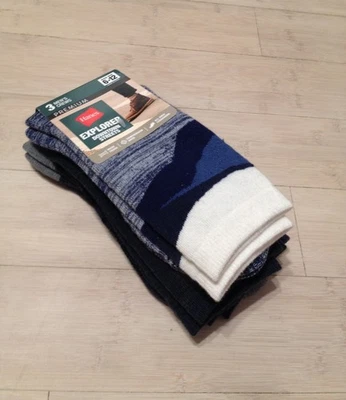 Calcetines Hanes Explorer Downtown Streets para hombre acolchados por todas partes 3 pares Foto 1 de 4