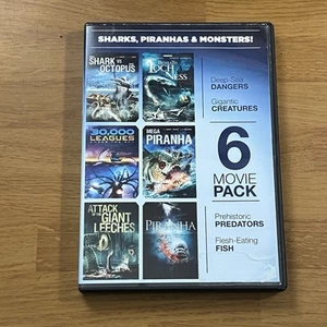 Sharks, Piranhas & Monsters DVD 2011 - 6 Movie Pack Horror — - Imagen 1 de 2