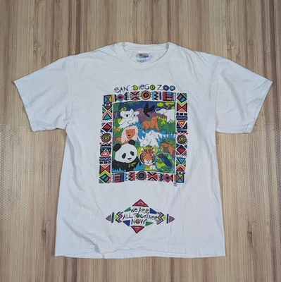 Винтажная футболка San Diego Zoo под угрозой исчезновения размер M/Large рисунок природа состаренная  - Изображение 1 из 4