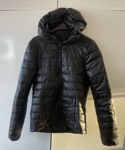 Steppjacke Winterjacke LeichtBlouson Kapuze Daunenlook schwarz Gr 36/M H&M Sport - Bild 1 von 7