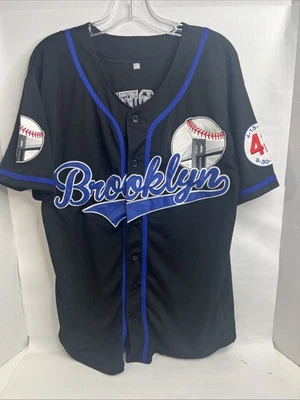 Jackie Robinson #42 Brooklyn Dodgers 1955 Custom Baseball  Road Jersey Black M - Image 1 of 4