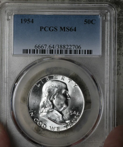 1954 P Franklin Silver Half Dollar "Bugs Bunny" PCGS MS64 - FS-401 Cover