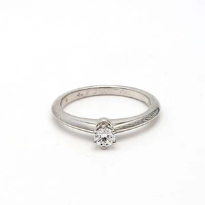 Tiffany & Co.. 0.19 Carat Round Brilliant F-VVS2 Diamond Platinum Ring - Picture 1 of 8